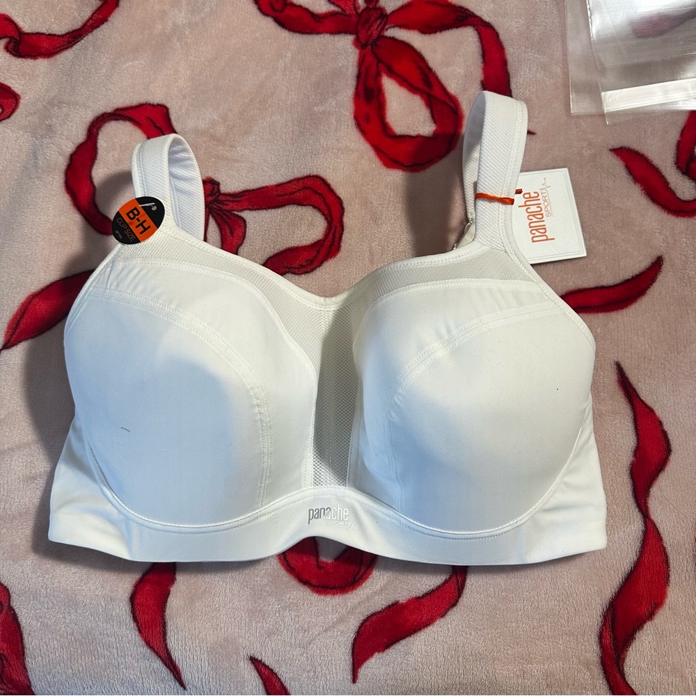 Panache Sports Bra White Full-Coverage Bra with Adjustable Straps